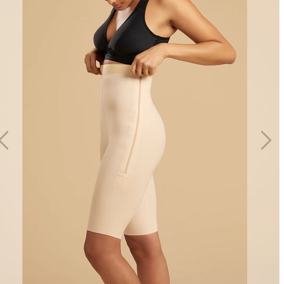 Marena XL High Waist Girdle - Short Length Beige - Picture 2 of 10